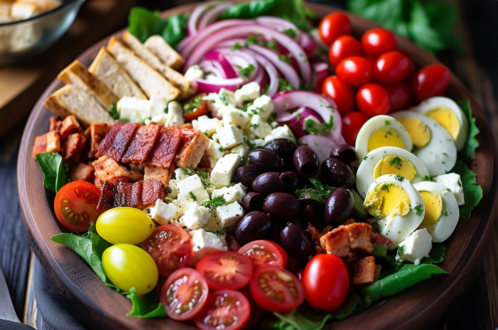 Mediterranean Feta and Olive Cobb Salad