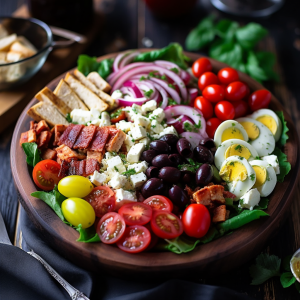 Mediterranean Feta and Olive Cobb Salad