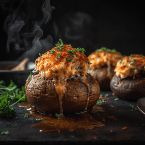 Spicy Cajun Crab-Stuffed Mushrooms with Garlic-Herb Butter