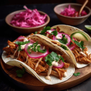 Mexican Jackfruit Tacos with Chipotle Mayo and Pickled Onions
