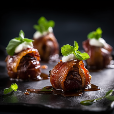 Smoky Chipotle Bacon-Wrapped Dates with Creamy Goat Cheese Filling
