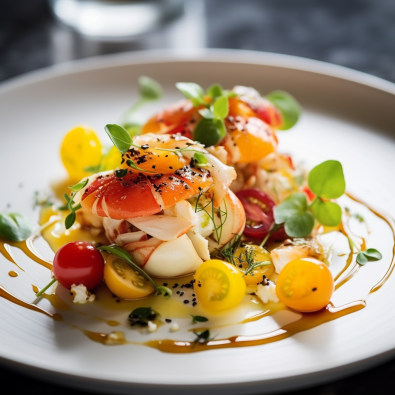 Butter Poached Crab and Heirloom Tomato Salad