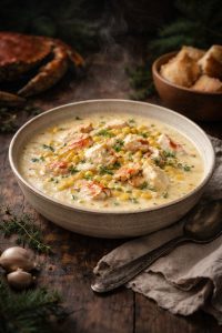 Dungeness Crab and Roasted Sweet Corn Winter Stew