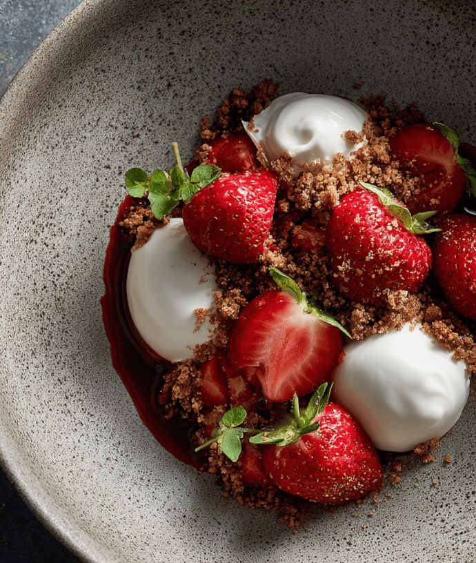 Hood Strawberry & Rye Crumb with Cr&egrave;me Fra&icirc;che